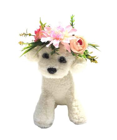 Soonhua dog flower crown adjustable for weddings flower garland pet hair band photography props headdress for festival wedding birthday party