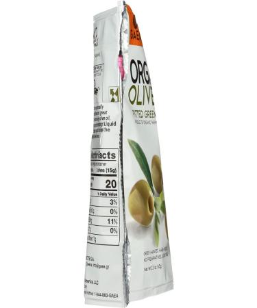 Gaea Organic Snack Pack Pitted Green Olives with Sea Salt and Lemon Juice - 2.3 oz (Pack of 8) â¦ - Buy Online on GoSupps.com
