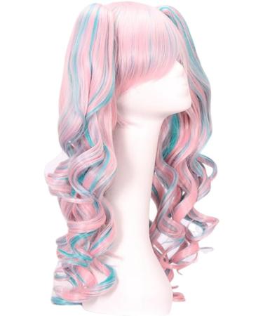pintoc Cosplay Wig 80cm Anime Clip Color Curly Hair High Temperature Wire Multi-Color European and American Wig Halloween Wig - Buy Online on GoSupps.com