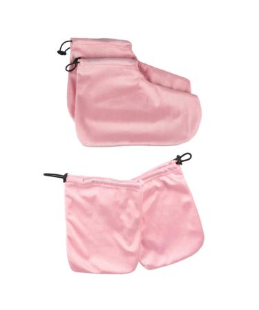 2 et Chaussettes de Bain de Paraffine Ensemble de Rose de de Chaussettes pour Thermique Soins Mains pour Salon et Usage Domestique