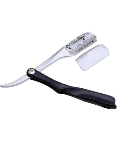 Spring Inside 74 Blades DE Razors Straight Razor Stick for Men Women Barber Shaving Blades Spring Beard Face Underarm Body (Black) - Buy Online on GoSupps.com