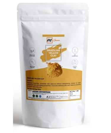 mGanna 100% Natural Brazilian Yellow Clay Powder 0.22 lbs/ 100 g for Anti-Ageing & Skin firming Creams and Soap Making