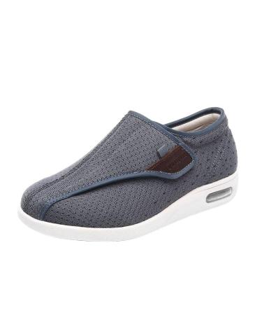 Summer Outdoor Lightweight Anti Slip Arch Support Diabetic Slippers for Men Indoor Casual Breathable Non-Slip Therapeutic Diabetic Shoes Cushioning Comfy Therapeutic Breathable Mesh Easy On/Off Mens D 7.5 Grey