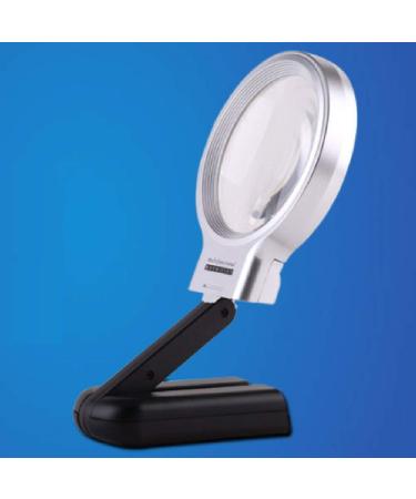 Magnifiers High Fold Collapsible Hand-held Desktop Magnifying Glass with Light HD 10 Times 20 Times Old Reading Identification Factory Inspection Quality Inspection Maintenance Des - Buy Online on GoSupps.com