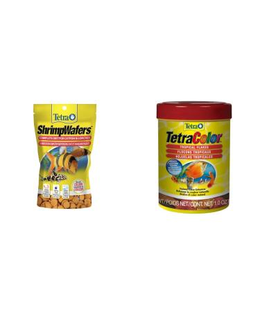 Tetra Shrimp Wafers 3oz + Tetra Tropical Colour Flakes 28g Fish Food