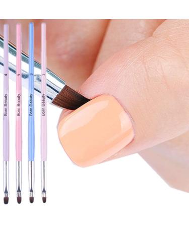 BornBeauty 4pcs Cuticle Nail Cleaning Brush Pink Blue UV Gel Nail Art Brush Round Handle Powder Dust Clean Pen Manicure Nail Art Tool (4Colors) - Buy Online on GoSupps.com