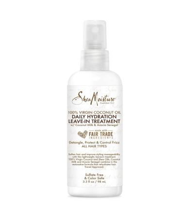 Shea Moisture 100% Virgin Coconut Oil Daily Hydration Leave In Treatment 3.3 Ounce