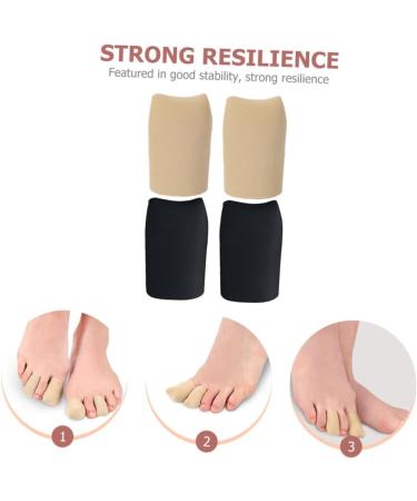 Siliocne Toe Protectors - 2 Pairs of Hand Toe Sleeves for Sneaker Blisters - Closed Toe Covers for Protection - Nylon Surface Fabric - 4x2.7cm - Buy Online on GoSupps.com