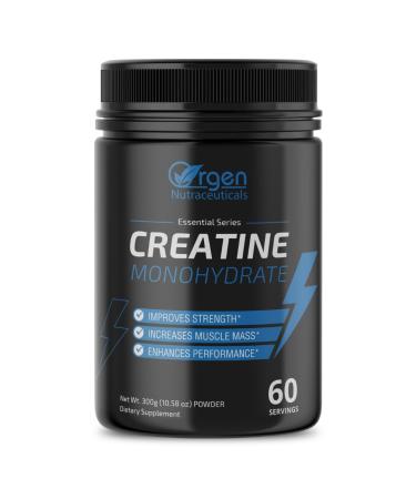 Orgen Nutraceuticals Creatine Monohydrate Powder Supplement Creatine Powder - Unflavored & Gluten Free Micronized Creatine for Women & Men 5g (5000mg) per Servings 60 Servings
