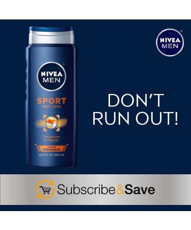 NIVEA MEN Sport Body Wash 16.9 Fl Oz - Pack of 3 | Energizing Shower Gel Bundle - Buy Online on GoSupps.com