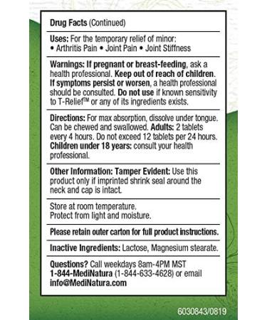 T-Relief Arthritis Relief Tablets - 100 Count (Pack of 4) | Natural Medicines for Joint Pain, Stiffness, and Aches - Buy Online on GoSupps.com