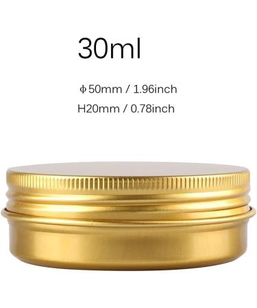 Zeoabsy 10-Pack 30ml Gold Aluminum Jars for Cosmetics Candles Ointments | Screw Lid Doses with Spatulas & Labels - Buy Online on GoSupps.com