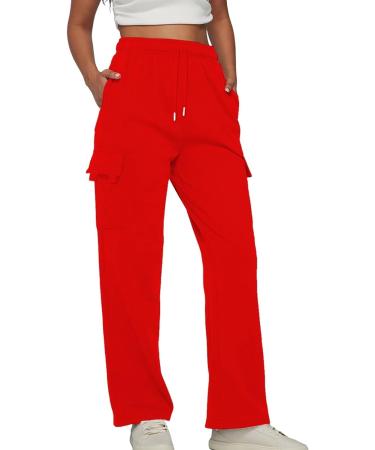 Womens Comfy Gym Sports Jogger Sweatpants Baggy High Waist Trousers Causal Training Yoga Pants Jogging Bottoms Activewear XXL 2077-djufh-red-c - Buy Online on GoSupps.com