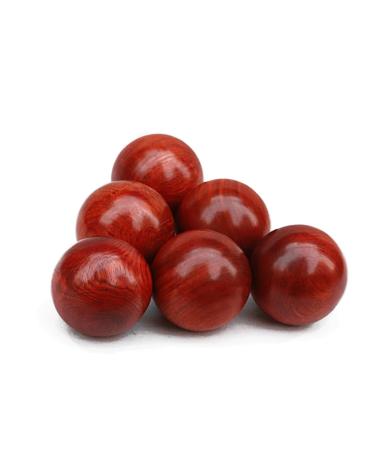Hoement 2 Pieces Fitness Ball Muscle Stretch Balls Hand Exercise Ball Woodcraft Wooden Ball 6*6cm As Shown