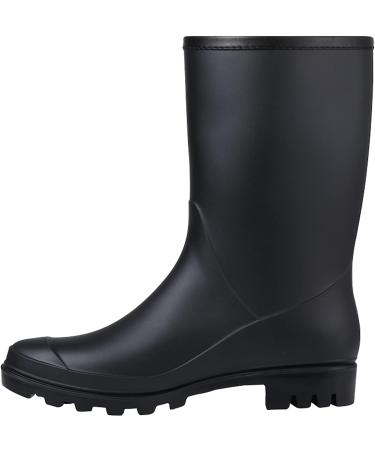 Evshine Women's Mid Calf Rain Boots - Waterproof Garden Shoes - Size 8 (Matte Black) - Buy Online on GoSupps.com