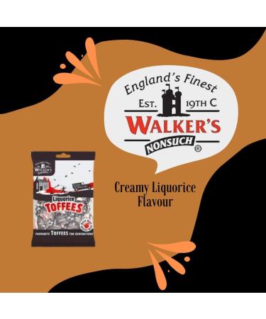 Toffee Sweets Bundle with Walkers Liquorice Flavour x 2 Bags 300g and Silver Window Lid Refillable On-the-Go Travel Tin - Buy Online on GoSupps.com