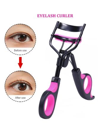 Eyelash Curlers with Comb - Stainless Steel Lash Curler | Quick Eye Makeup Accessory | 5 Replacement Refills for Women & Girls - Buy Online on GoSupps.com