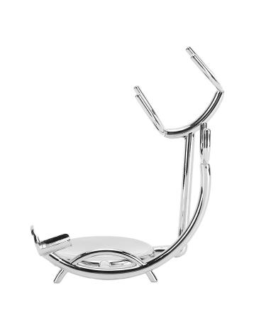 Razor stand made of metal with a brush soap shell stand durable easy to clean practical stable base design beard cutters and soap shell storage