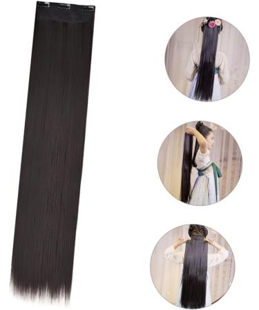 DOITOOL Hair Extension Wig Curly Hair Extensions Long Hair Extensions Synthetic Hair Extensions Natural Wig Black Wig Women Hair Extensions Miss High Temperature Wire Long Straight Hairpin 80X16CM Black - Buy Online on GoSupps.com