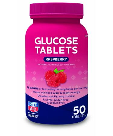 Rite Aid Glucose Tablets Raspberry 50 Count | Blood Sugar Support Supplements