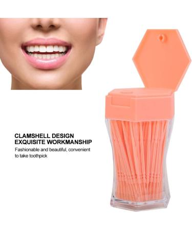 200pcs 2 Ends Toothpicks Plastic Colored Teeth Tooth Picks with Toothpick Dispenser for Home Restaurant Hotel(Orange) - Buy Online on GoSupps.com