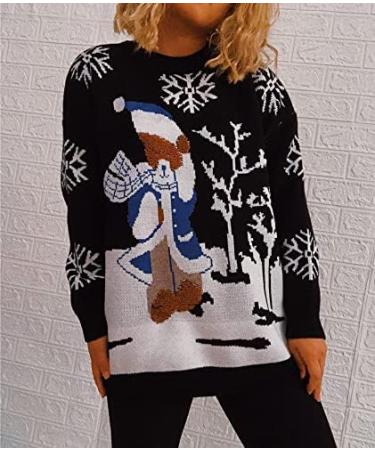 Shop Genetic Women s Christmas Sweater Warm Oversized Knitting with Snowflakes & Stripes - Perfect for Winter! - Buy Online on GoSupps.com