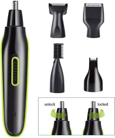 USB Rechargeable 4-in-1 Nose Hair Trimmer for Men - Waterproof Clipper & Facial Hair Groomer - Travel-Friendly Easy Cleansing - Buy Online on GoSupps.com