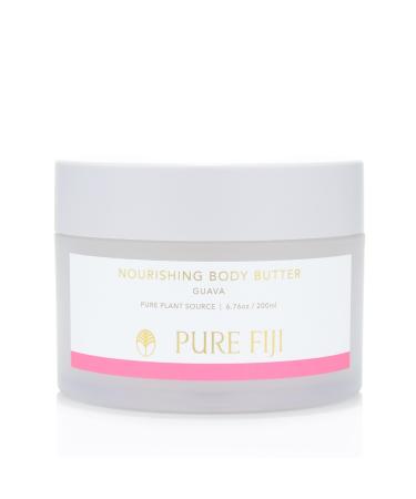 PURE FIJI Nourishing Body Butter 6.76 oz / 200 ml Hydrating Softening Non-Greasy Natural Skincare Tropical Moisturizer Coconut Oil Body Cream (6.76 oz Guava) Guava 6.76 Fl Oz (Pack of 1)