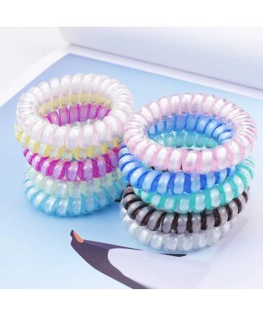 Monsper Luminous Hair Tie Set 8 Pack Mixed Color Ponytail Holders for Women and Girls - Elastic Coil Hair Ties Phone Cords - White - Buy Online on GoSupps.com