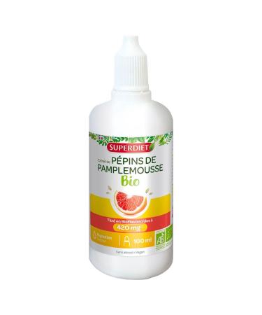 SUPERDIET - GRAMPLEFRUIT SEED EXTRACT ORGANIC - Titled as flavonoids at 420 mg -Vitality- Alcohol-free - 100 ml dropper bottle