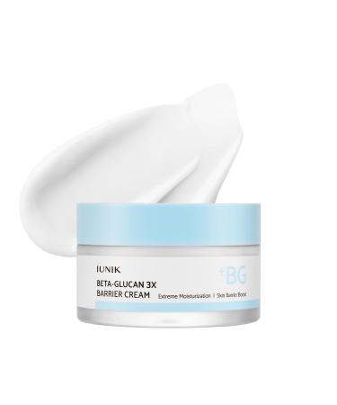 IUNIK Beta-Glucan Non-Sticky Deep Moisture Hydration 3x Barrier Cream Day&Night Moisturizer Quick Absorption Barrier Strengthening for Sensitive Dry Skin with Shea Butter Panthenol Korean Skincare
