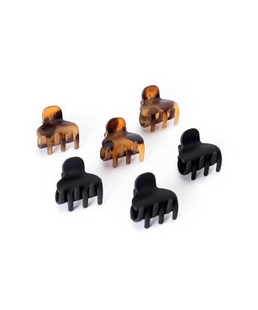 Kitsch Small Hair Clips for Women - Recycled Plastic Small Claw Clips & Mini Claw Clips for Hair  Mini Hair Clips for Thin Hair  Tiny Jaw Clip for Hair | Hair Clips Small Claw  6 Pcs Tortoise & Black Tortoise and Black (...