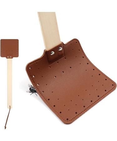 Fly Swatter Strong Leather Fly Swat with Long Flexible Handle Heavy Duty Fly Swatters Fly Swatters Brown - Buy Online on GoSupps.com
