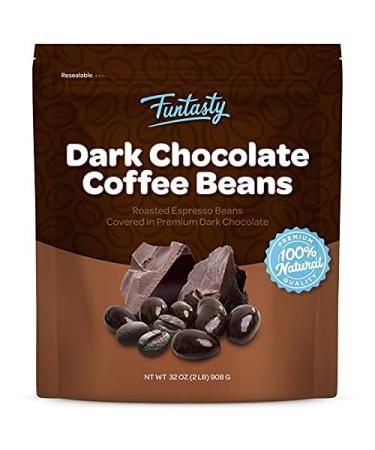 Funtasty Premium Dark Chocolate Covered Espresso Beans, Gourmet Candy, 2 Pound Pack