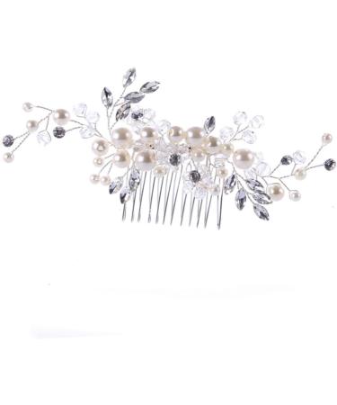 FRCOLOR Accessories bridal headpiece pearl hair accessories white hair accessories bridal comb wedding hair accessories bridal hair accessories wedding hair comb bride crystal Hair Comb - Buy Online on GoSupps.com