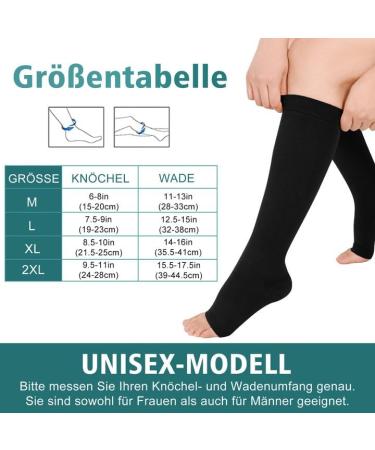 Evolyline Medical Compression Stockings for Men & Women | 20-30 mmHg Support Socks for Thrombosis & Varicose Veins | XXL Black Pantyhose - Buy Online on GoSupps.com