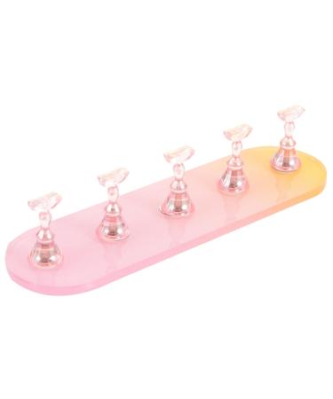 Mikinona 1 Set Nail Practice Holder Decorative Nail Display Nail Holders for Nail Painting Nail Stand Acrylic Trays for Display Press on Nails Rack Nail Decor Plastic Suite Gold and Silver