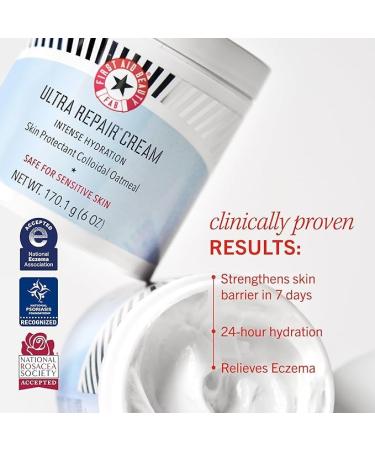 First Aid Beauty - Ultra Repair Cream Intense Hydration Whipped Colloidal Oatmeal Clinically Proven to Strengthen Skin Barrier in 7 Days & Helps Relieve Eczema Luxury Moisturizer 2 oz 3 ct Original 3 oz (3-Pack) - Buy Online on GoSupps.com