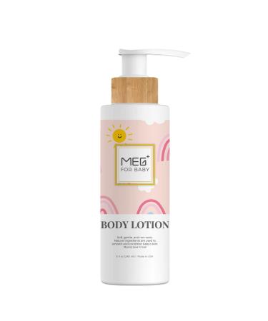 MEG+ Baby Lotion with herbal infusion with Sunflower & Aloe Extract | Paraben free sulfate free Tear free | Plant-based formula | Gentle on newborn scalp & skin | Natural Ingredients | Chamomile Comfrey Leaf Shea Butter and Dandelion Extract 8oz 240 ml