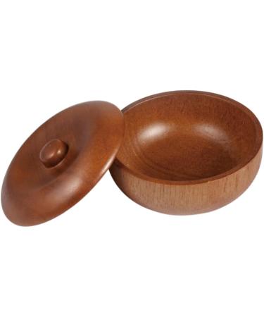 Doitool Men's Shaving Bowl with Lid - Wooden Brown 9.7x9.7 cm | Ideal for Shaving Soap Foam & Brushes | Premium Grooming Accessories - Buy Online on GoSupps.com