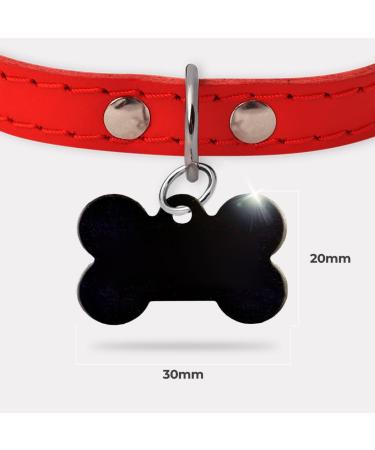 Personalized Bone-Shaped Pendants for Dogs & Cats | Ibera Gifts - Engraved Dog Collar Tags (Black with Paws) - Buy Online on GoSupps.com