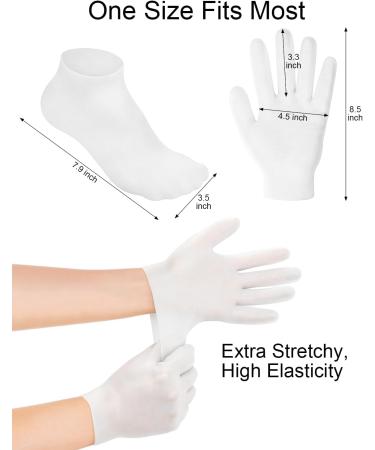 Buy 2 Pairs Silicone Moisturizing Glove Socks Set | Anti-Slip Gel Socks for Softening Dry Cracked Skin | Women’s Spa Pedicure Foot Care (White - Buy Online on GoSupps.com