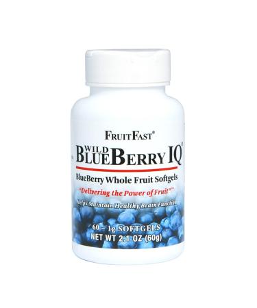 Wild Blueberry IQ by FruitFast | 60 Count - Non-GMO - Gluten Free - Paste Filled Chewable Softgel