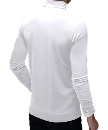 Rela Bota Men's Mock Turtleneck Thermal Underwear Long Sleeve T-Shirt - White XL - Buy Online on GoSupps.com