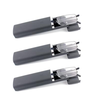 MMOWW 3 Series Pack Reading glasses Women and Men Sortchable Ultra-Bight TR90 Reading Aid Halfbrand Metal glasses with glasses case (Black 1.5) Black 1.5 X - Buy Online on GoSupps.com