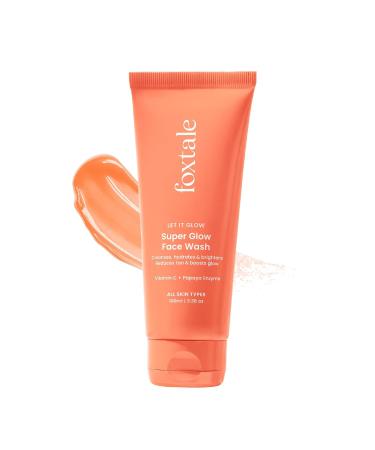 Fox tale Vitamin C Super Glow Face Wash with Papaya enzyme | Reduces Tan | Boosts Glow | Gently Exfoliates & Brightens Skin | Reduces Pigmentation | Face Wash for Men & Women- 100ml