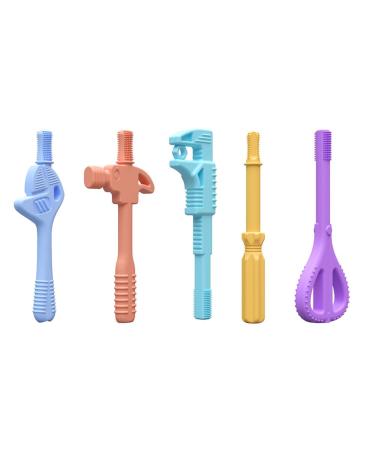 JUCHRZEY 5pcs Baby Chew Toys | Safe Silicone Teething Toys for Babies | Perfect for Soothing Gums - Buy Online on GoSupps.com