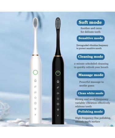Buy Adult Electric Toothbrush - 8 Brush Heads Rechargeable 6 Modes IPX7 Soft Bristles - Perfect for Home & Travel (Pink - Buy Online on GoSupps.com