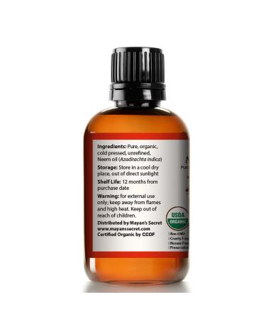 Shop Mayan's Secret USDA Organic Neem Oil - Pure Cold Press & Unrefined for Skin & Hair Care | International Shipping - Buy Online on GoSupps.com