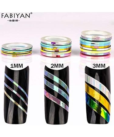 Kamas 9 Rolls Nail Art Striping Tape Set - Aurora Laser Mermaid French UV Gel Polish Sticker Tips Decoration DIY Tool - 3mm Color Option - Buy Online on GoSupps.com